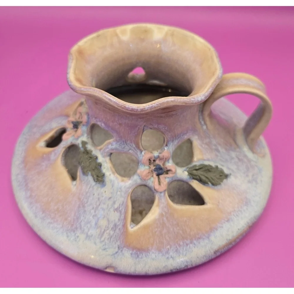 Candle Holder  Ceramic , Hand Thrown.  2 Piece Glazed Finish.‎